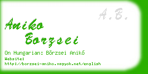 aniko borzsei business card